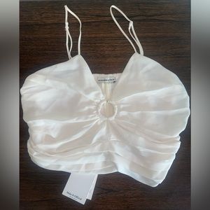 NWT! A&F White Ruched O-Ring Top